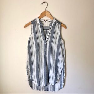 Nordstrom linen-blend popover top